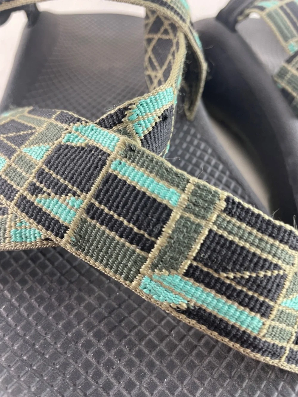 Chaco Men's Black Webbing Straps Sandal Detail Size 13